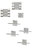 Solid 14k White Gold and Diamond Waves Cufflinks, Tie Tac and Stud Set