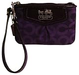 Coach Signature Madison Op Art Sateen Wristlet Raisin 43262