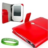 Amazon Kindle Accessories Kit for Amazon Kindle 2nd Generation Reading Device With A ** RED ** Kroo Kindle 2 Melrose Leather Cover + Vangoddy tm, Live * Laugh * Love Wrist Band!!!