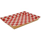 Southern Champion Tray 0590 Kraft Paperboard Red Checkerboard Interior Nested Lunch Tray, 10-1/2" Length x 7-1/2" Width x 1-1/2" Height (Case of 250)