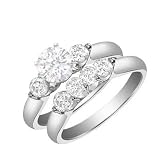 0.75 Carat Diamond Engagement Ring 14k White Gold Bridal Set Round Cut SALE