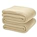 DOZZZ King Polar-Fleece Thermal Blanket Beige (108 by 90 Inches) - Extra Soft Brush Fabric, Super Warm Bed Fleece Blanket Lightweight Couch Throw Blanket, Easy Care, Machine Washable Blanket