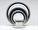 Noritake 037725527109 Crestwood Cobalt Platinum 60 Piece Set