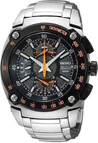 Seiko #SPC039P1 Sportura Men's Double Retrograde Chronograph Alarm Watch