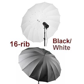 Ardinbir 60 150cm 16-Rib Black White Reflective Studio Light Umbrella