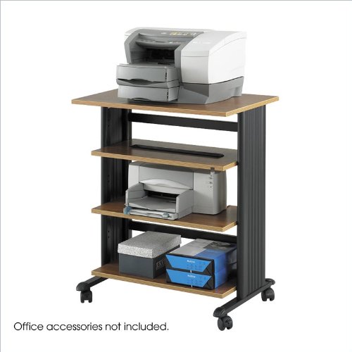 Safco Muv Four Level Adjustable Printer Stand, Medium Oak On Sale