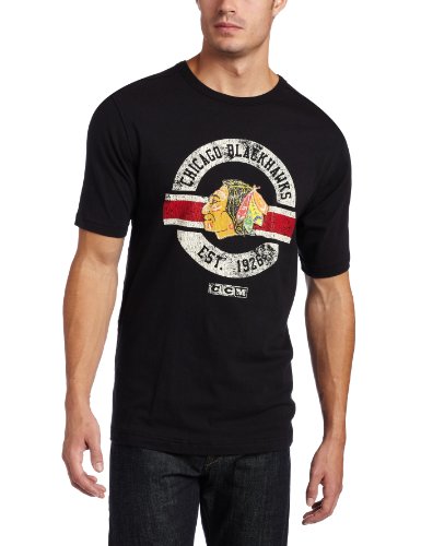 NHL Men's Chicago Blackhawks Classic Short Sleeve Applique Tee (Black, XX-Large)