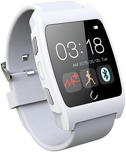 HAMSWAN® Smart Wrist Watch Bluetooth 4.0 Fitness Tracker Health Smartwatch with Heart Rate Monitor Phone Watches NFC Function for IOS Android Iphone Samsung HTC Smartphones (White)