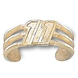14K Yellow Gold Officially Licensed Denny Hamlin "#11" NASCAR Toe Ring