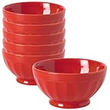 Now Designs Set of 6 Ice Cream Bowls, Red