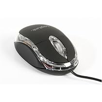 Maus optisch USB Mini mit LED - Beleuchtung mit blauer-roter LED - Kabellänge 1,50 Meter - Für Rechts- und Linkshänder geeignet - Optische Mini-Notebook-Maus