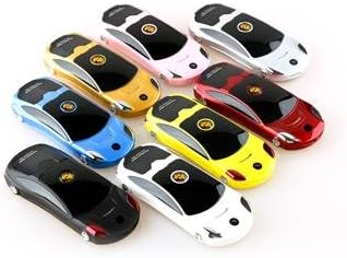 Unlocked F8 Sports Car Cell Phone bar phone Quad Band Dual SIM MP3/MP4 Mobile Camera racing car Sport car Gift FM (White)