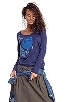 Desigual Camiseta Manga Larga Heart (Azul)