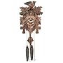 9 Inch Five Leaves and One Bird 1-Day Cuckoo Clock (German Alder Wood) (9" H x 5.75" W x 5" D)
