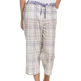 Nautica Women's Academy Plaid Poplin Woven Drawstring Capri