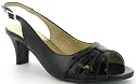 Comfort Plus "Erika" Ladies E Wide Fitting Patent Sling Back Sandal Style Shoes - Black