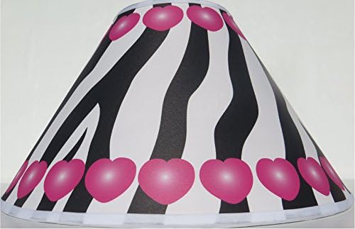 Pink Hearts and Zebra Print Lamp Shade Zebra Print Nursery Decor