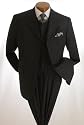 3-Piece- Men's 4-BUTTONS Suit ** SINGLE BREASTED VESTED SUIT ** AVAILABLE IN 4 COLORS OF BLACK STRIPE, BROWN STRIPE, NAVY BLUE STRIPE, and CHARCOAL GRAY STRIPE