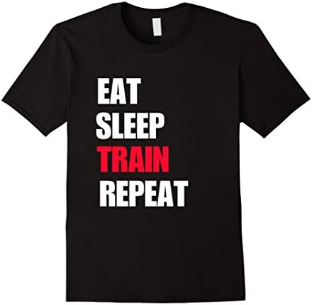 Men's Eat Sleep Train Repeat Large Black