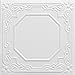 A la Maison Ceilings 868 Topkapi Palace - Styrofoam Ceiling Tile (Package of 8 Tiles), Plain White