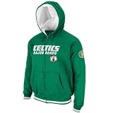 NBA Men's Boston Celtics Rajon Rondo OT Victory Long Sleeve Full-Zip Hooded Fleece, Kelly Green/White/White, Large