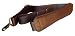 Leather extra-long Ergonomic Shoulder strap with silver hardware, Brown