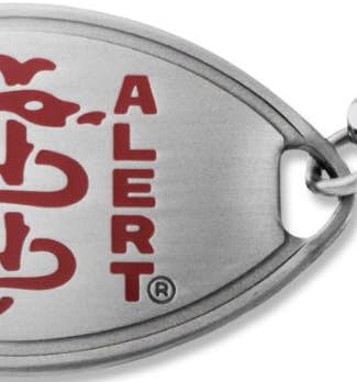 LARGE Mens Red Emblem Stainless Steel Medical ID Bracelet - "PROSTATE CANCER"