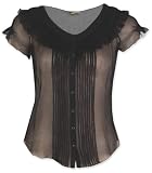 CRINKLE SILK CHIFFON PINTUCKED BLOUSE