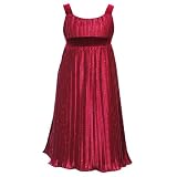 Rare Editions Girls 7-16 RED GLITTER MINI PLEAT EMPIRE WAIST Special Occasion Wedding Flower Girl Valentine Easter Party Dress