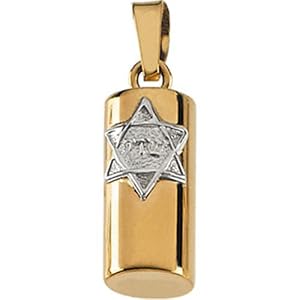 Two Tone Judaica Star of David Pendant