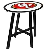 San Francisco 49ers Wooden Pub Table With Glass Top
