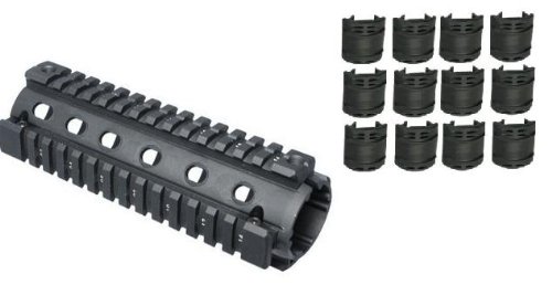 UAG AR15 AR-15 M4 CARBINE RIFLE QUAD 4-WEAVER PICATINNY RAIL ALUMINUM HANDGUARD+ COVERS