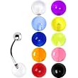 14 Gauge Multi UV 10 Ball Interchangeable Belly Ring Pack