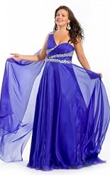 Plus Size Chiffon/Taffeta/Tulle High-Low-Hem Beaded Lace Crystal Crystals Applique Evening Dress/Prom Dress/Party Dress 