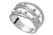 14K White Gold Hand-Crafted Matte-Finish Designer Ring, Enhanced with Prong Set Diamonds.