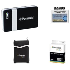 Click here to buy Polaroid PoGo Instant Mobile Printer (Black) with Polaroid Carrying Case (Black) + 80... by Polaroid.