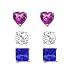 10k White Gold Created Sapphire Earring Set