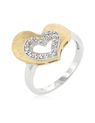 Two-Toned CZ Heart Ring