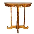 EXP Handmade Furniture - Antique Style 31" Teak Wood Sofa Console Table W/ Intricate Vine Carving