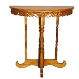 EXP Handmade Furniture - Antique Style 31" Teak Wood Sofa Console Table W/ Intricate Vine Carving EXP Handmade Furniture - Antique Style 31" Teak Wood Sofa Console Table W/ Intricate Vine Carving