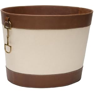 Global Views Stirrup Detail Log Holder, Canvas and Brown