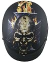 DOT Flat Black Flame Laughing Skull Helmet - Size : Large