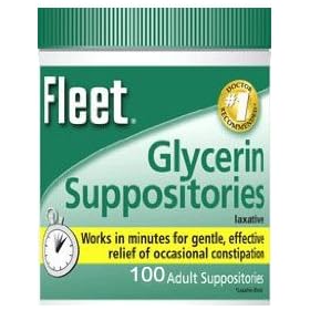 Fleet Glycerin Suppositories Laxative for Constipation, 100 Adult Suppositories