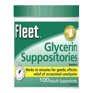 Fleet Glycerin Suppositories Laxative for Constipation, 100 Adult Suppositories by 