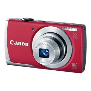 Canon PowerShot A2500 16MP Digital Camera with 2.7-Inch LCD (Red)