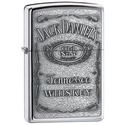 New Zippo Jack Daniels Lighter Pewter Finish Front High Polish Chrome Finish Sides Practical