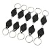 10 X LED MINI MICRO BLACK KEYCHAIN KEY RING SUPER BRIGHT FLASHLIGHT WHITE LIGHT