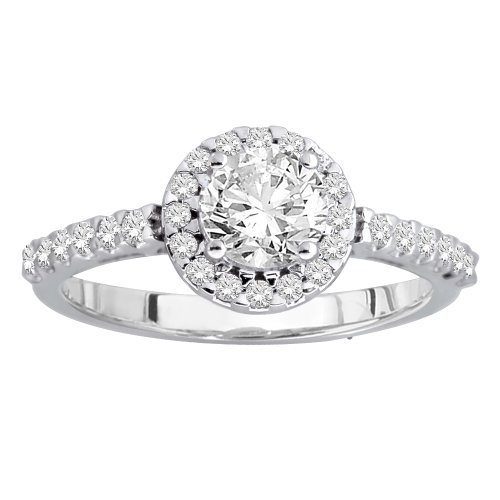 IGI Certified 14k White Gold .70 cttw Round-Cut-Cut Center Diamond Engagement Ring (1.30 cttw, H-I Color, I1-I2 Clarity), Size 6 IGI Certified 14k White Gold .70 cttw Round-Cut-Cut Center Diamond Engagement Ring (1.30 cttw, H-I Color, I1-I2 Clarity), Size 6