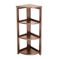 Flip-Flop 3 Shelf Folding Corner Bookcase - Mocha Walnut