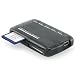 SANOXY Mini All-in-1 Memory Card Reader Black Compatible with: Secure Digital: miniSD (with adapter), microSD/TransFlash (with adapter), Compact Flash: CF I, CF II, CF Ultra II, MicroDrive, xD Picture Cards, Memory Stick: Memory Stick, Memory Stick Pro, Memory Stick Duo, Multimedia Card: MMC I, MMC II, RS-MMC, HS-MMC - Compatible with Sony, SanDisk, Toshiba, Lexar